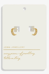An image of the Joma Jewellery Style Stories Barrel Hoop Earrings