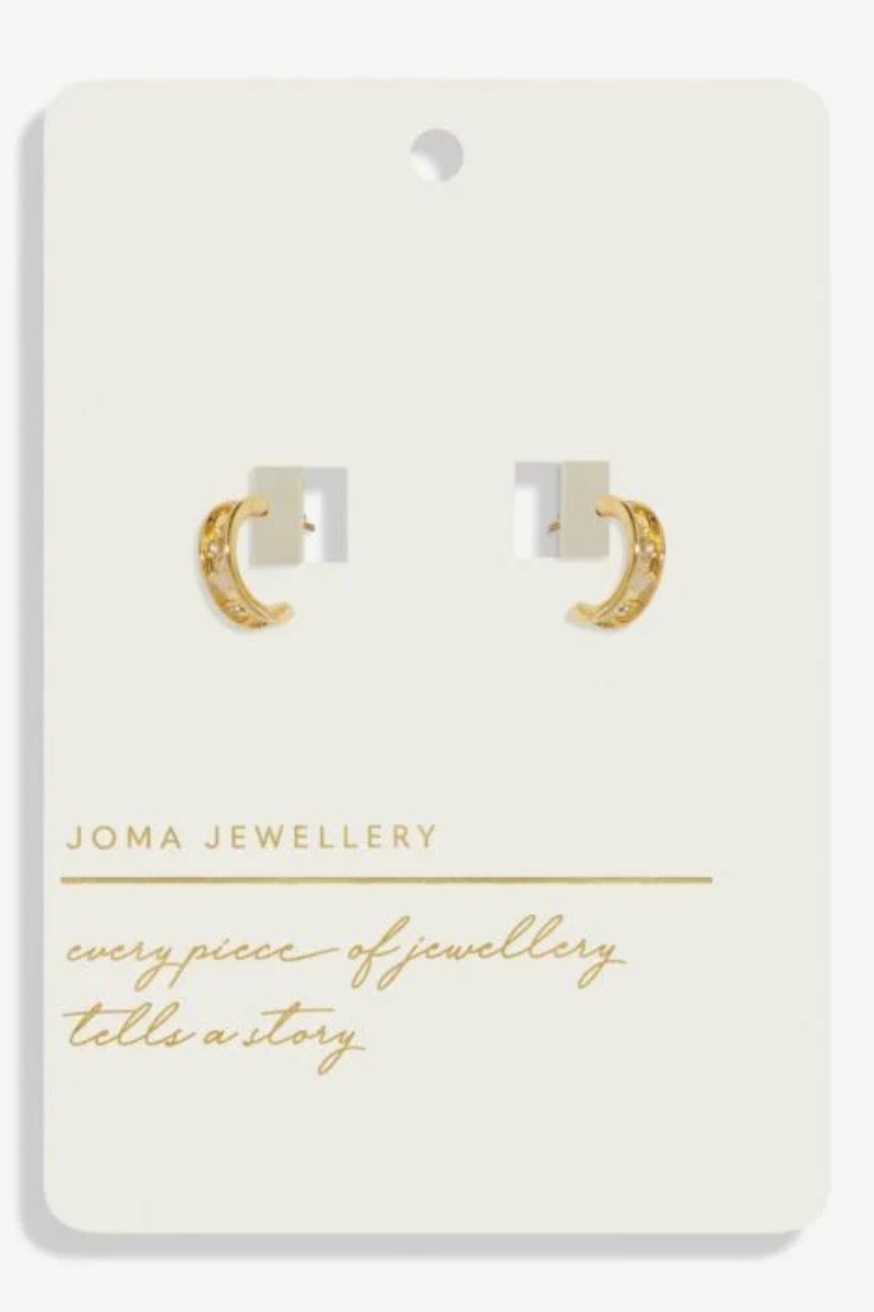 An image of the Joma Jewellery Style Stories Barrel Hoop Earrings