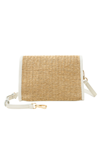 An image of the Every Other Straw Flap Over Cross Body Bag