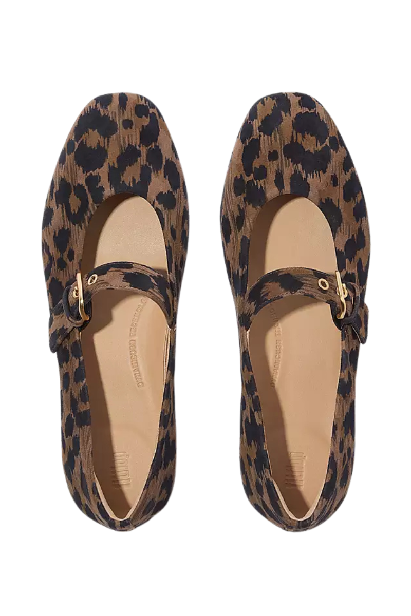 Delicato Leopard Suede Mary Janes
