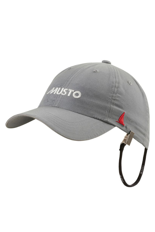Musto Crew Cap in the colour Stormy. A fast-drying cap with rear adjustment, retainer clip, and Musto logo embroidery on the front.