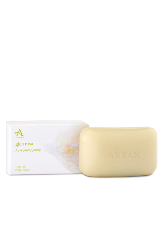 An image of the ARRAN Sense of Scotland Glen Rosa Fig & Ylang Ylang Boxed Saddle Soap 200g.