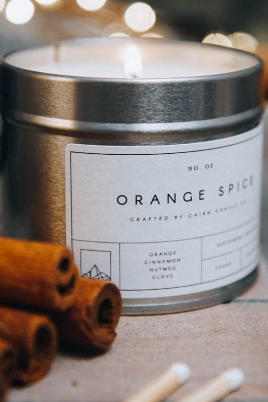 An image of the Cairn Candle Tin Candle
