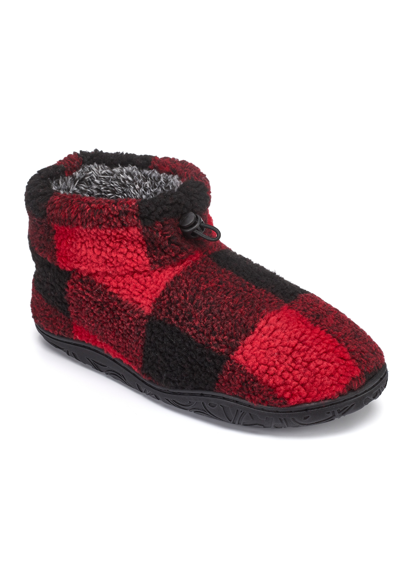 Neeson Shorter Length Check Sherpa Slipper Boots Bedroom