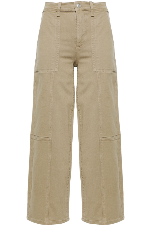 An image of the Rails Clothing Getty Crop Utility Wide Leg Trousers in the colour Olive.