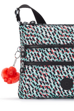 Kipling Alvar Medium Crossbody Bag. A lightweight crossbody bag with multiple zipped compartments and Kipling logo/monkey charm. This bag features an abstract multicoloured print.