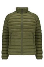 Mac in a Sac Mens Synergy Jacket. A lightweight packable jacket with thermolite filling. This jacket is water repellent, has zip fastening, and comes in the colour Khaki.
