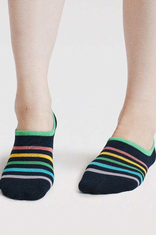 An image of the Thought Dina Rainbow No Show Socks