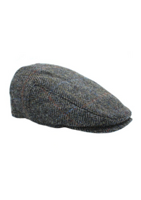 An image of the Heather Accessories Highland Harris Tweed Flat Cap