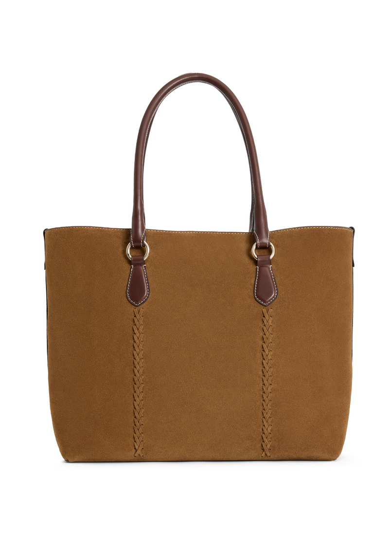 An image of the Fairfax & Favor Fairfax & Favor Seville Tote Tan Suede