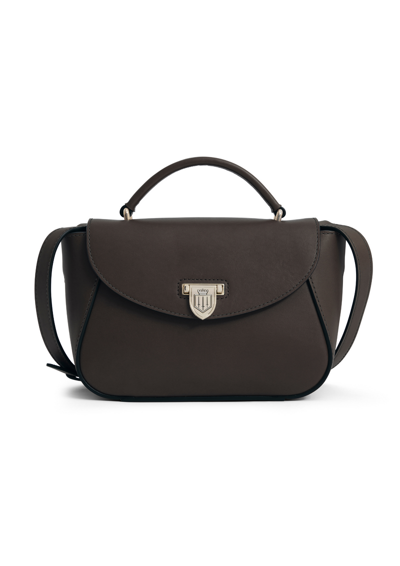 An image of the Fairfax & Favor Fairfax & Favor Mini Blenheim Handbag Mahogany Leather
