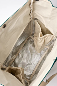 Hampstead Lunch Bag in Teal Cotton Canvas