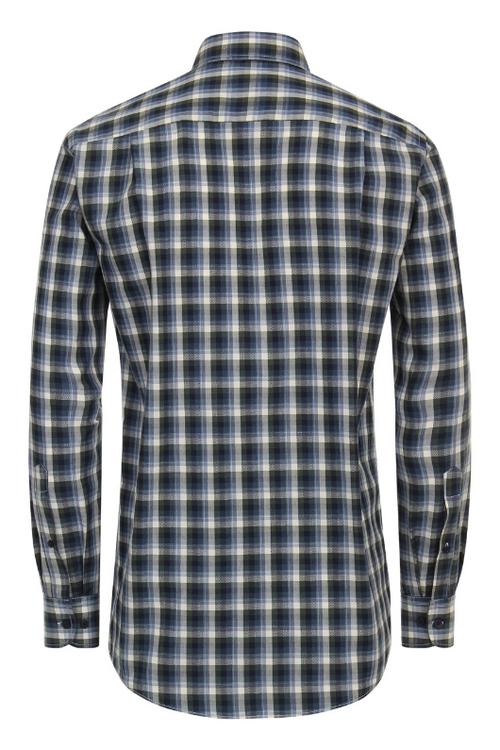 Casa Moda Long Sleeve Check Shirt. A casual fit shirt with long sleeves, Kent collar, button fastening, and all over check pattern.