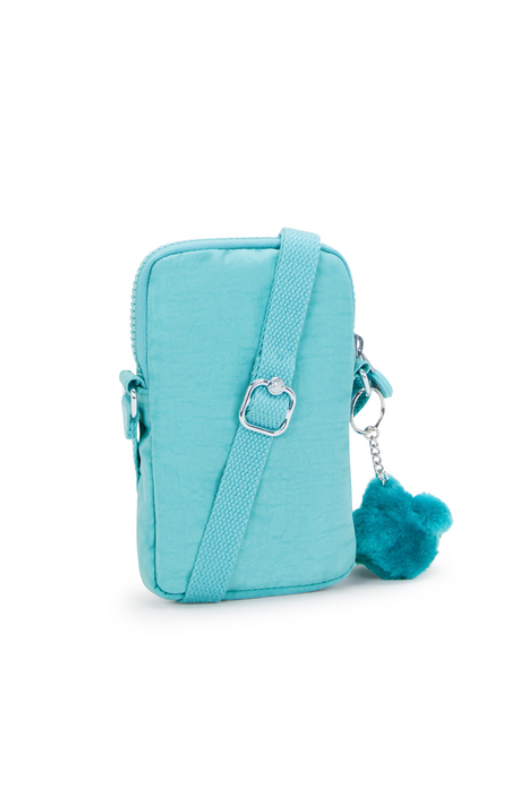 An image of the Kipling Tally Phone Bag in the colour Deepest Aqua.
