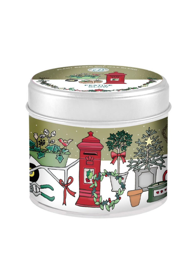 An image of the The Country Candle Company Emma Lawrence Festive Designs Tin Candle