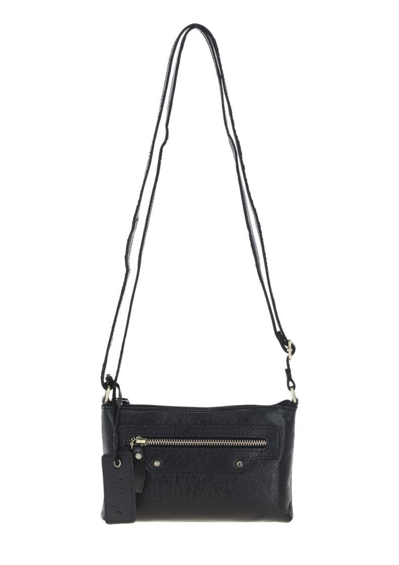 Ashwood Adjustable Leather Crossbody & Shoulder Bag Black: Cardiff