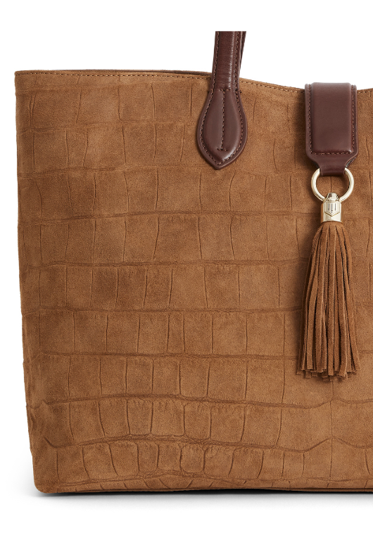 An image of the Fairfax & Favor Fairfax & Favor Langham Suede Tote Bag
