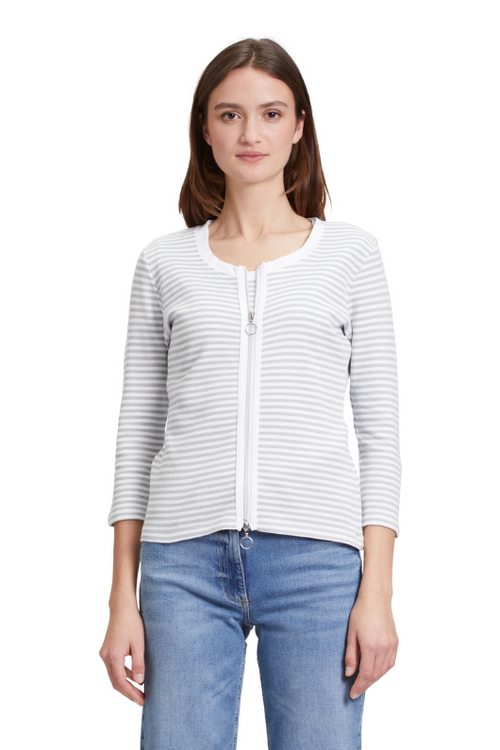 An image of the Betty Barclay Striped Short T-Shirt Jacket