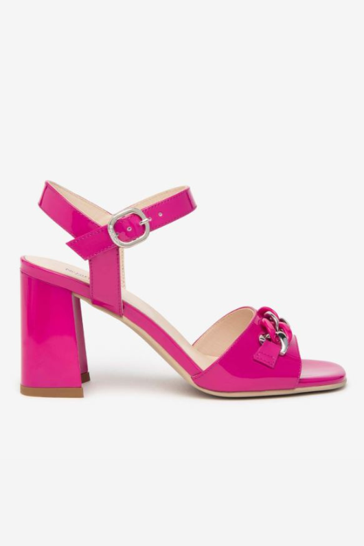 An image of the Nero Giardini Mid Heel Sandals in the colour Fuchsia.