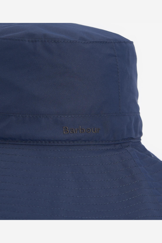 An image of the Barbour Annie Showerproof Bucket Hat in the colour Navy Hessian.