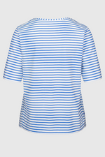 An image of the Bianca Dinia Striped Top in the colour Blue White.