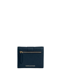 Fairfax & Favor Langford Button Purse Teal Leather