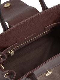 Fairfax & Favor Stockist Exclusive - Mini Windsor Handbag Port and Deep Taupe Suede