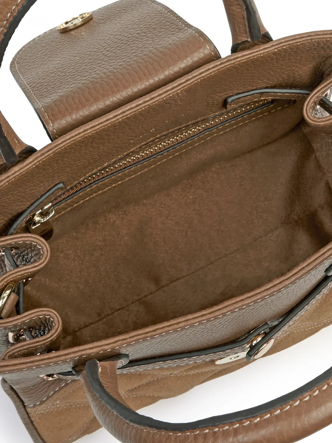 Fairfax & Favor Mini Windsor Handbag Quilted Tan Suede