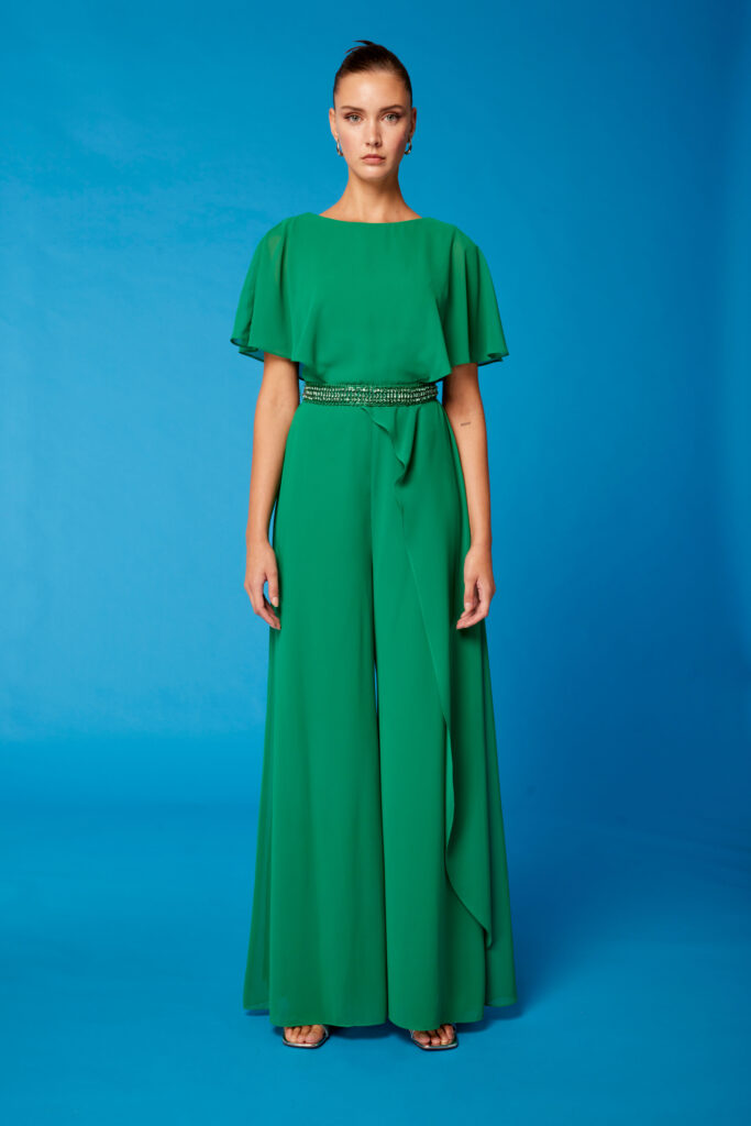 An image of the Carla Ruiz Long Chiffon Jumpsuit