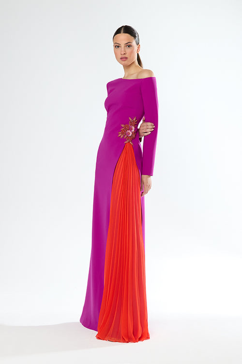 An image of the Carla Ruiz Pleated Keel Dress