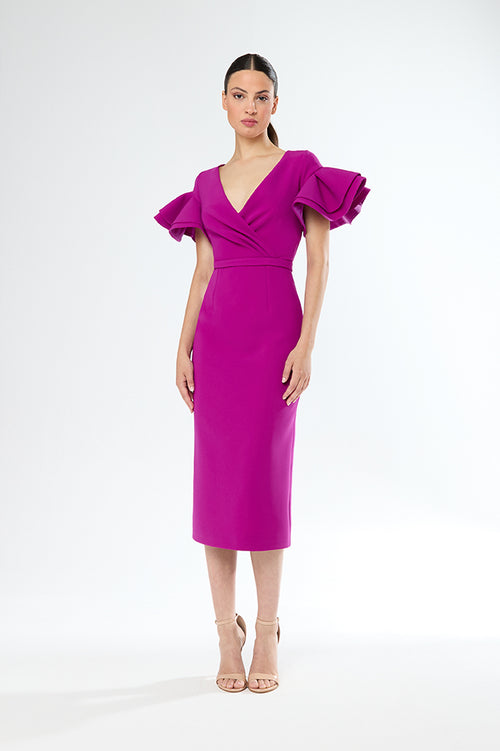 An image of the Carla Ruiz Ruffle Sleeve Dress
