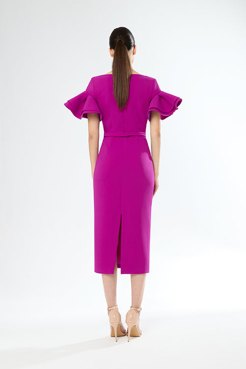 An image of the Carla Ruiz Ruffle Sleeve Dress