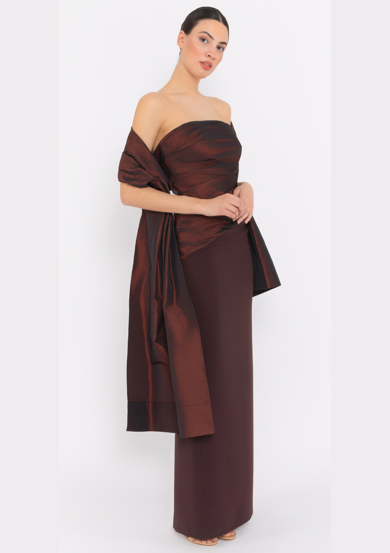 An image of the Carla Ruiz Long Dress with Scarf