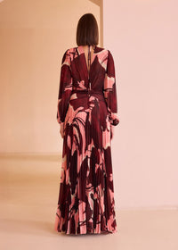 An image of the Carla Ruiz Pleated Long Dress