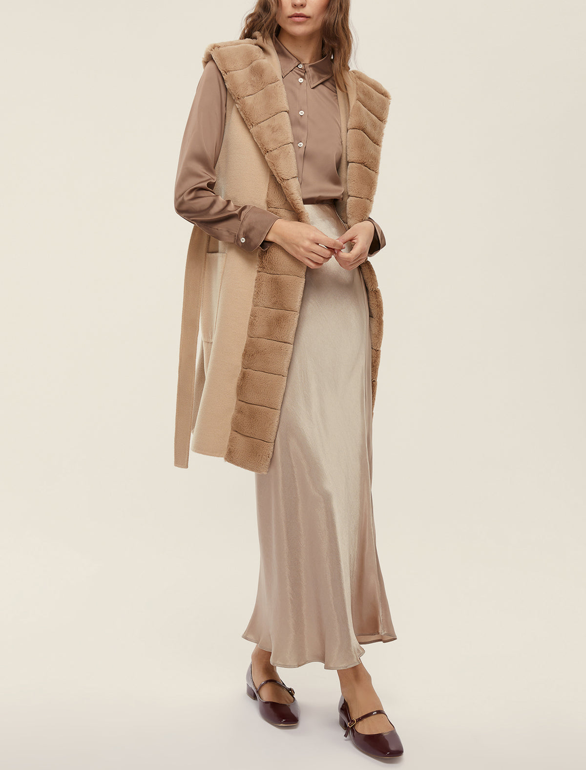 An image of the Emme Formosa Sleeveless Coat