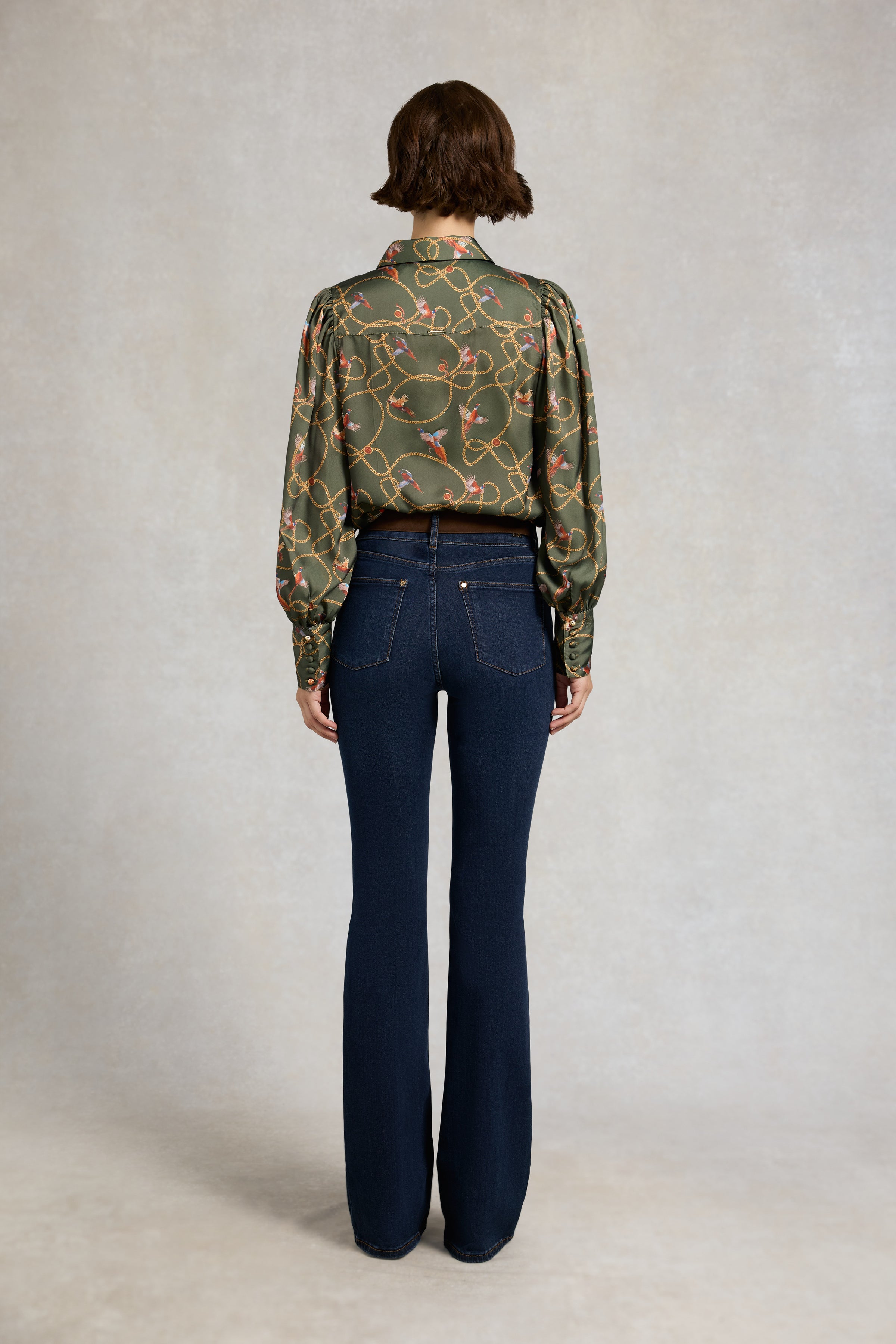 An image of the Holland Cooper Isla Satin Shirt