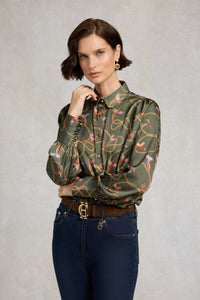 An image of the Holland Cooper Isla Satin Shirt