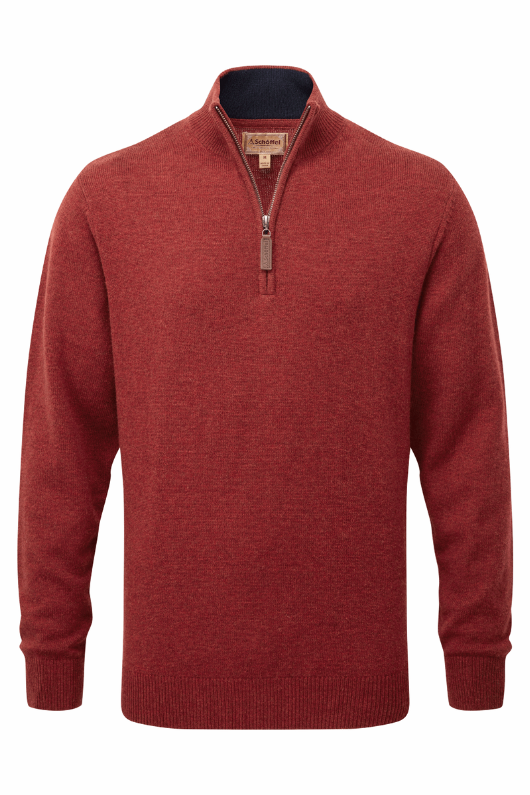 An image of the Schoffel Lewis Lambswool 1/4 Zip Jumper