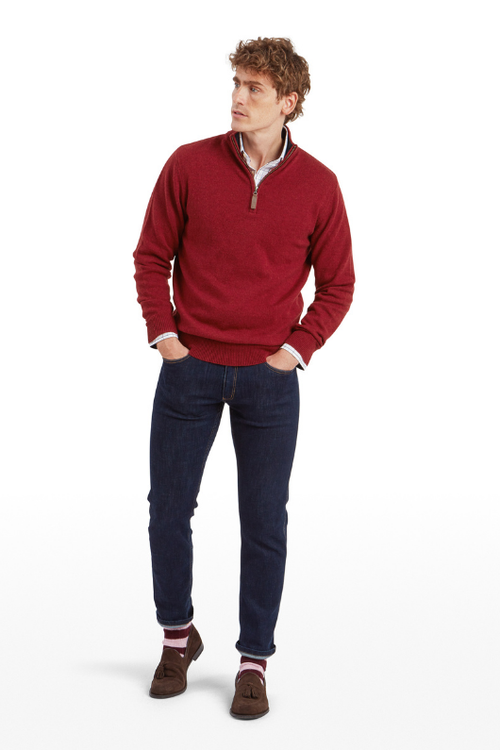 An image of the Schoffel Lewis Lambswool 1/4 Zip Jumper