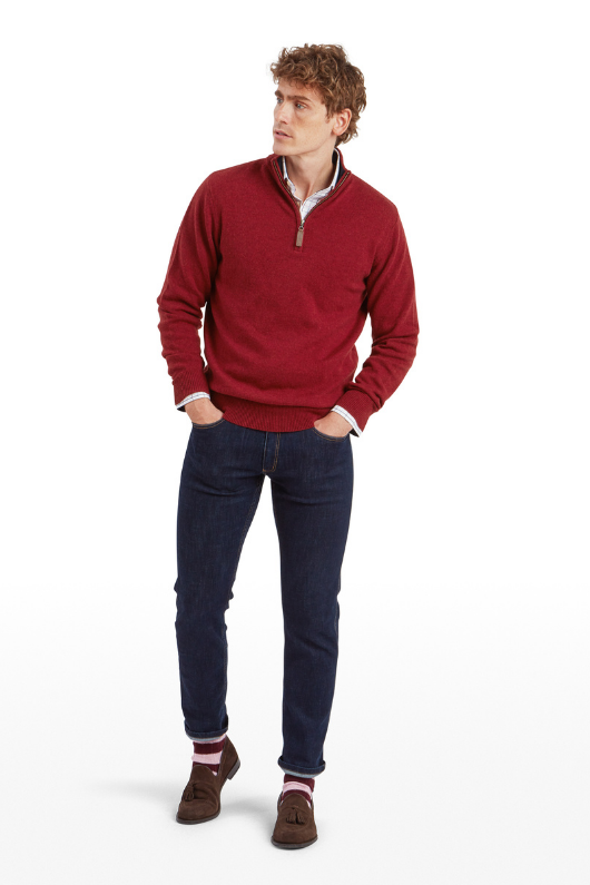 An image of the Schoffel Lewis Lambswool 1/4 Zip Jumper