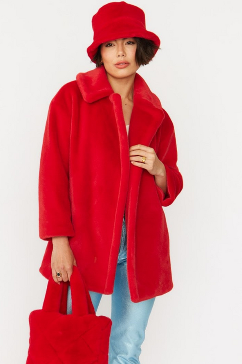 An image of the Jayley Faux Fur Duchess Coat