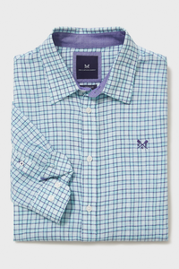 An image of the Crew Clothing Linen Check Shirt