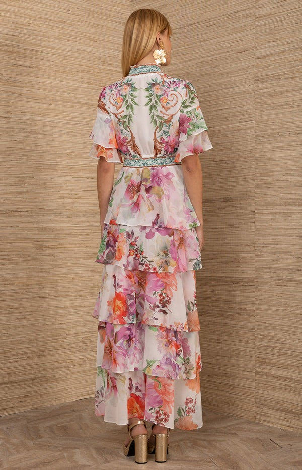 An image of the Hale Bob Itzayana Chiffon Maxi Dress