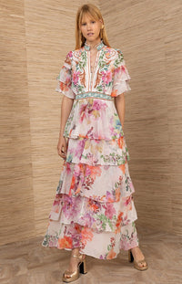 An image of the Hale Bob Itzayana Chiffon Maxi Dress