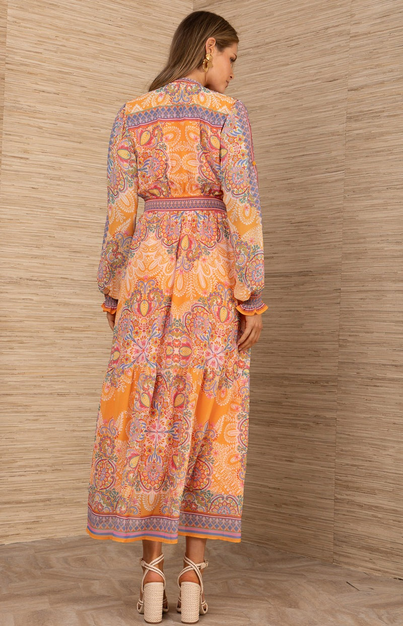 An image of the Hale Bob Eleanora Chiffon Maxi Dress