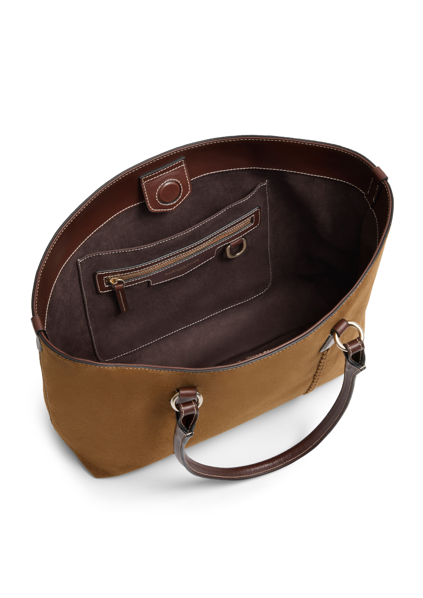 An image of the Fairfax & Favor Fairfax & Favor Seville Tote Tan Suede
