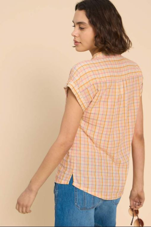 An image of the White Stuff Ellie Check Shirt in the colour Natural Multi.