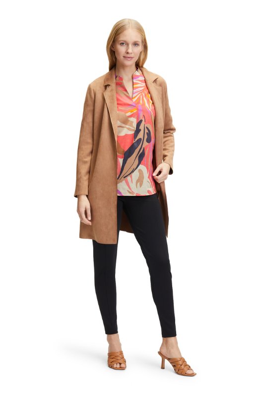 An image of the Betty Barclay Leaf Print Tunic-Style Blouse