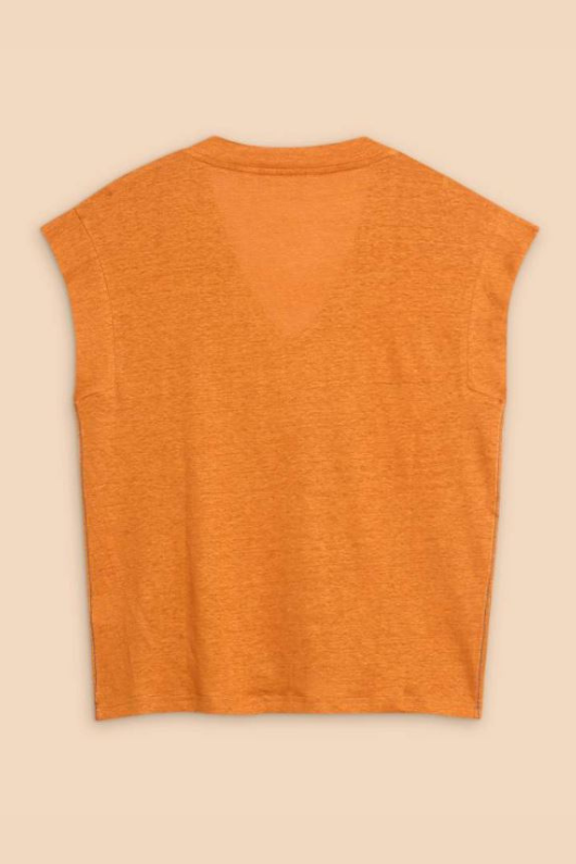An image of the White Stuff Ivy Linen V-Neck Tee