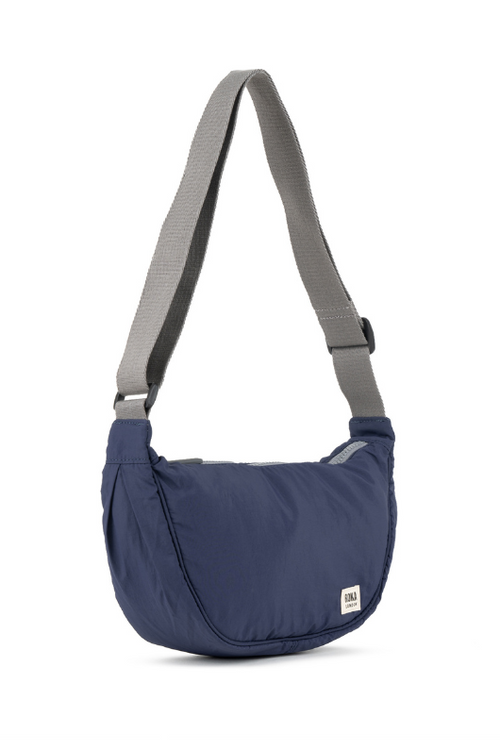 An image of the Roka London Farringdon Indigo Taslon Shoulder Bag.